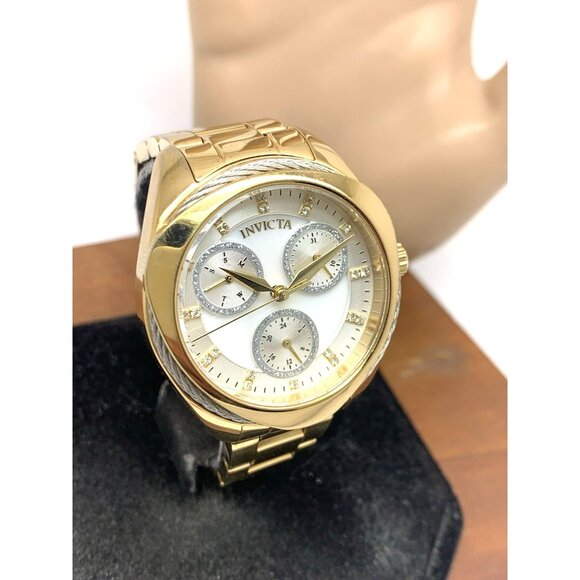 Invicta Women's Watch Bolt 31996 Quartz Mother of Pearl Gold Steel 35mm Case - Picture 13 of 14